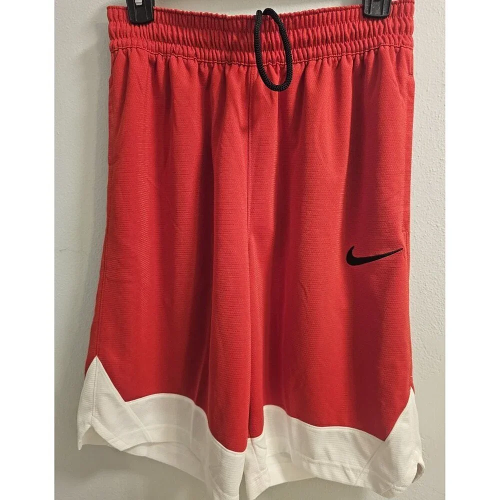 Nike Men's Dri-FIT Icon Basketball Shorts Pockets Red & White Size SM BRAND NEW